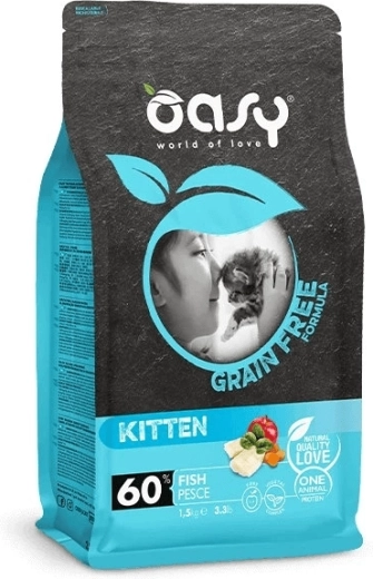 Oasy Grain Free Kitten Fish karma granulowana dla kociąt 1,5 kg