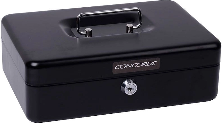 Metalowa kasa CONCORDE czarna