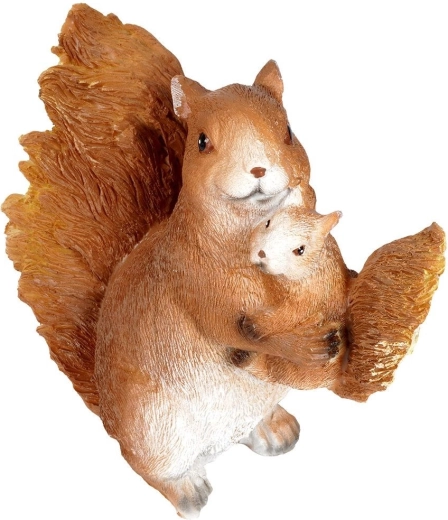 Ogrodowa figurka wiewiórki z młodym Vilde 15 × 8 × 15 cm