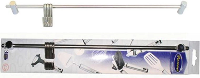 Stalowa nierdzewna listwa wisząca z 6 haczykami 40 cm