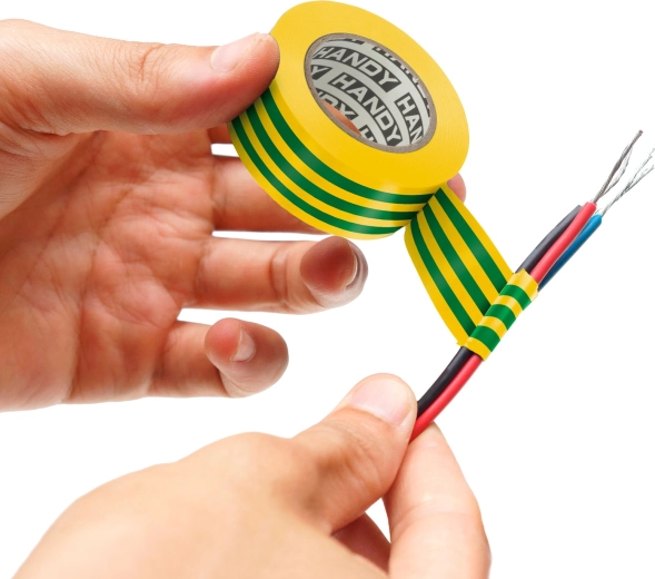 Żółto-zielona taśma elektroizolacyjna 15 mm × 10 m