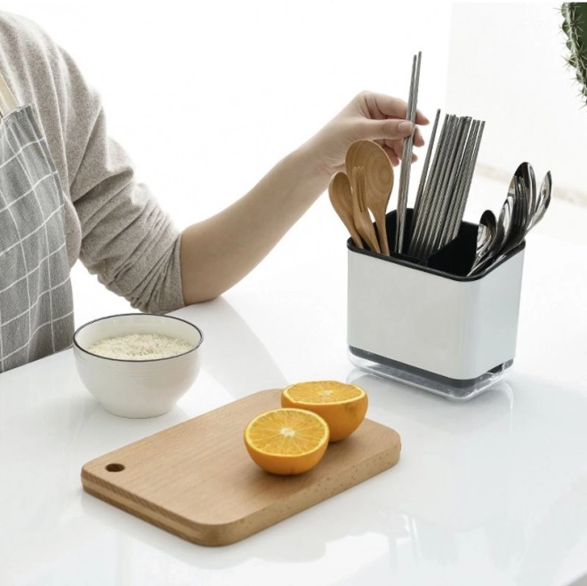 Pojemnik na sztućce do zlewu, organizer - czarny