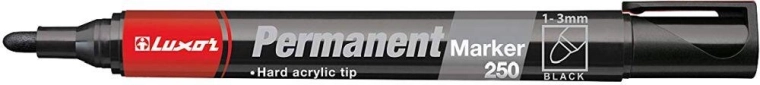 Marker permanentny LUXOR 250 czarny z okrągłą końcówką 2–3 mm