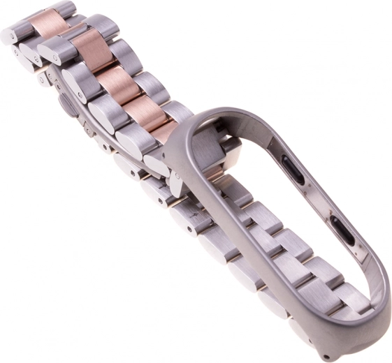 Bransoletka Xiaomi Mi Band 3/ Xiaomi Mi Band 4 - srebrno różowe złoto