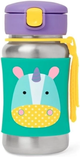 Skip Hop Zoo butelka ze stali nierdzewnej ze słomką jednorożec 350 ml (12m+)