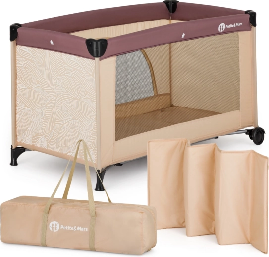 PETITE&MARS łóżeczko turystyczne Nyja urban jungle sand