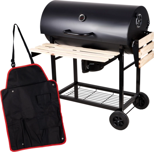 Ogrodowy grill beczkowy CURRON BigBend GM2020 z płaszczem przeciwdeszczowym
