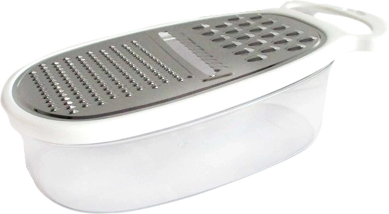 Stalowa tarka kuchenna z plastikową rączką, biała