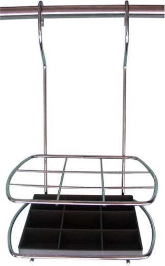 Wiszący organizer na przybory kuchenne, chrom, 17,5 × 12,5 × 30,4 cm