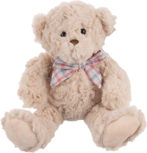 Pluszowy miś z kokardką 20 cm – Beżowy