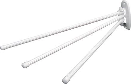 Trójramienny metalowy wieszak na ręczniki biały