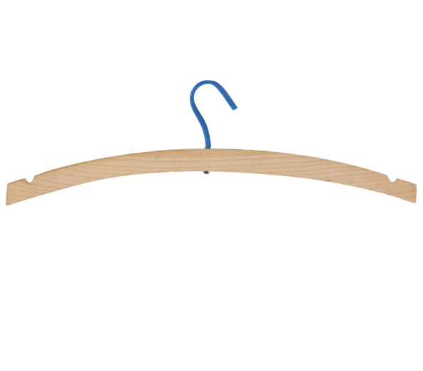 Drewniany biały wieszak bez poprzeczki z obrotowym haczykiem