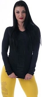 Damska koszulka NEBBIA Shirt 220 Black – czarna, rozmiar L
