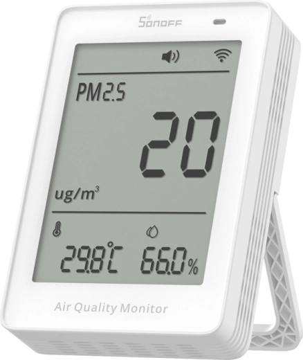 Sonoff AirGuard Wi‑Fi LCD monitor jakości powietrza PM2.5/PM10