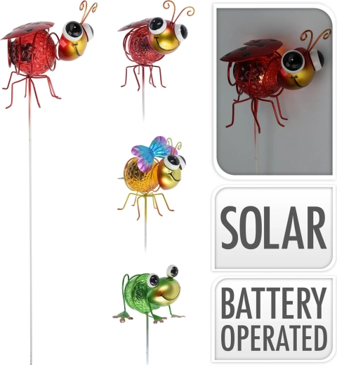 Solarny ogrodowy palik LED Hmyz 60 cm, metal i tworzywo