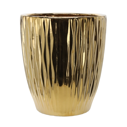Ceramiczna osłona na donicę 45 × 45 × 51,5 cm złoty połysk