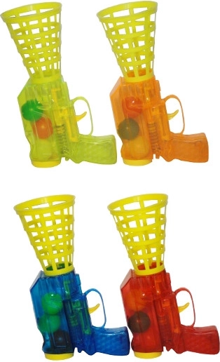 Strzelecka gra z piłeczkami – pistolet z koszykiem do łapania