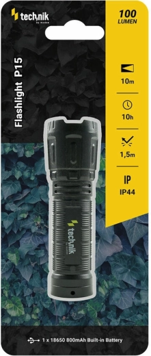 Latarka kieszonkowa Technik MT-P15 z diodą XPE LED, micro‑USB i stroboskopem