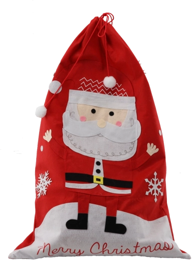 Świąteczny worek prezentowy z motywem Świętego Mikołaja 60 × 90 cm
