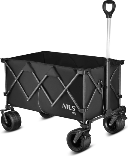 Składany wózek kempingowy XXL NILS Camp, czarny