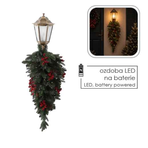 Świąteczna lampa ścienna z girlandą LED 90 cm