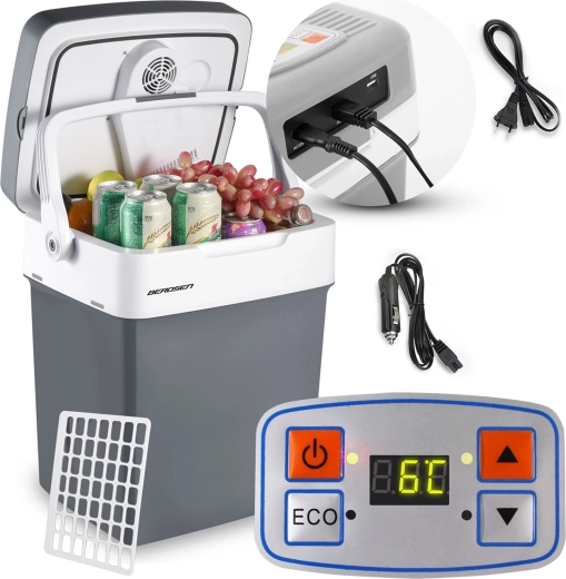 Samochodowa lodówka turystyczna BERDSEN Icemax 29 l z funkcją chłodzenia i podgrzewania, tryb ECO