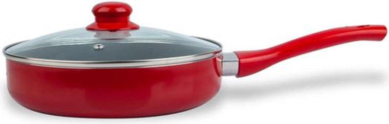 Głęboka patelnia z pokrywką KITCHISIMO Rosso 24 cm z nieprzywierającą powłoką
