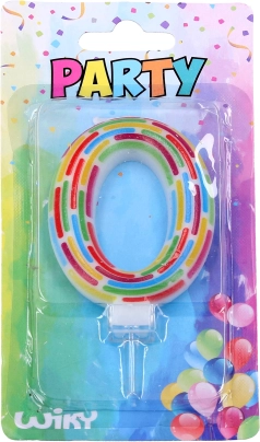 Świeczka imprezowa numer 0 z kreskami