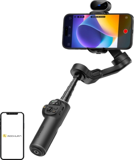 AOCHUAN Smart X2 – stabilizator do telefonu z czujnikiem AI, czarny