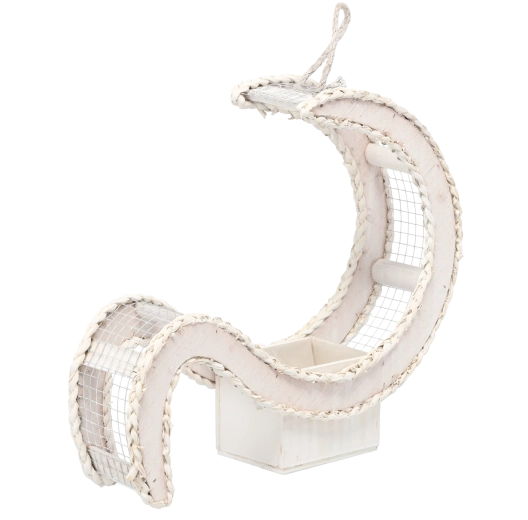 Biały drewniany osłonka na doniczkę w kształcie litery S 52 × 14 × 45 cm