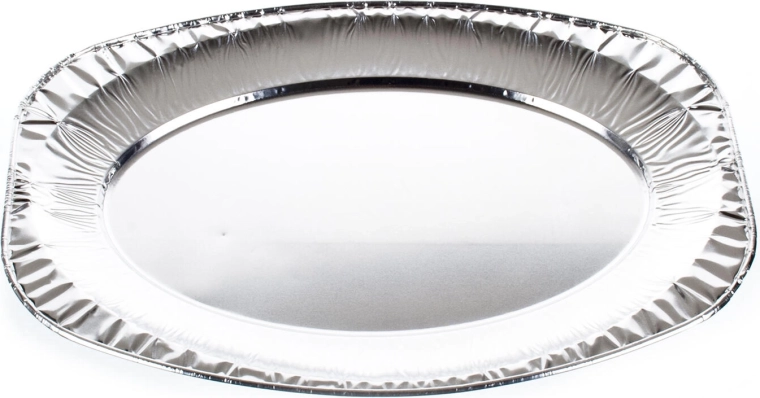 Owalne tace serwingowe z aluminium 43,5 × 29 cm, 2 szt.