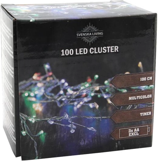 Łańcuch świetlny z timerem, 100 LED, kępka 100 cm