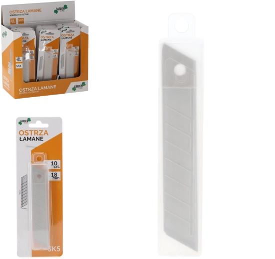 Zestaw 10 łamanych ostrzy 18 mm SK5