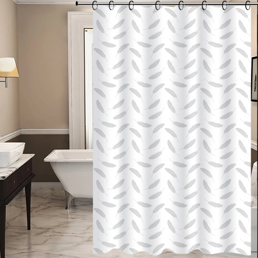 Zasłona prysznicowa TORO Premium z motywem liści 178 × 199 cm