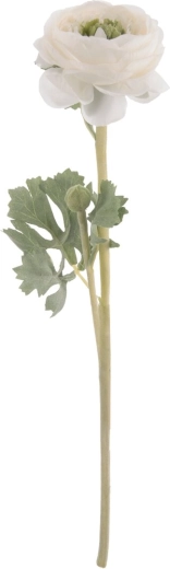 Sztuczny kwiat jaskier (ranunculus) biały 37 cm