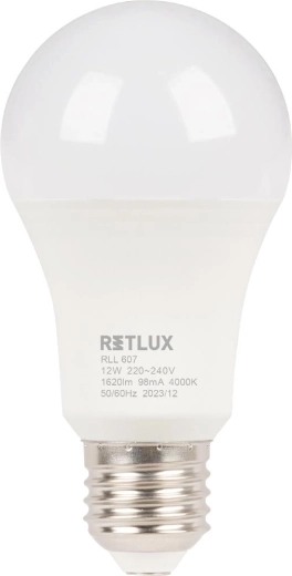 Żarówka LED Retlux A60 E27 12 W, zimna biel