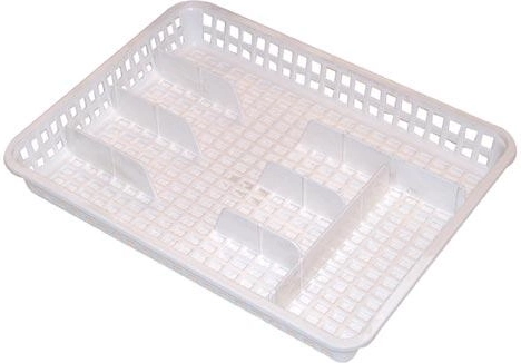 Szeroki organizer na sztućce z plastiku 35 × 26 × 4,5 cm, biały
