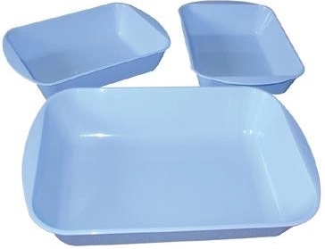 Zestaw plastikowych misek do panierowania, mix kolorów, 3 sztuki