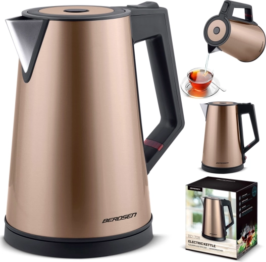 Czajnik elektryczny 1,7 l BERDSEN miedziany z funkcją KeepWarm