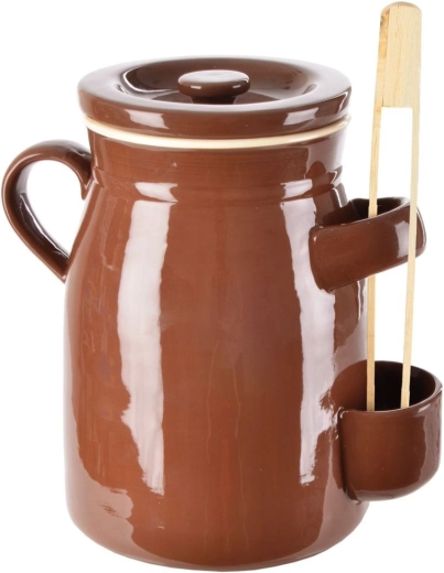 Ceramiczny garnek fermentacyjny 2,5 l z pokrywką i szczypcami Orion