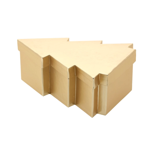 Świąteczne pudełko prezentowe w kształcie choinki, złote 25 × 18,5 × 9,5 cm