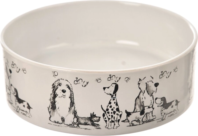Biała ceramiczna miska dla psa 15 × 15 cm