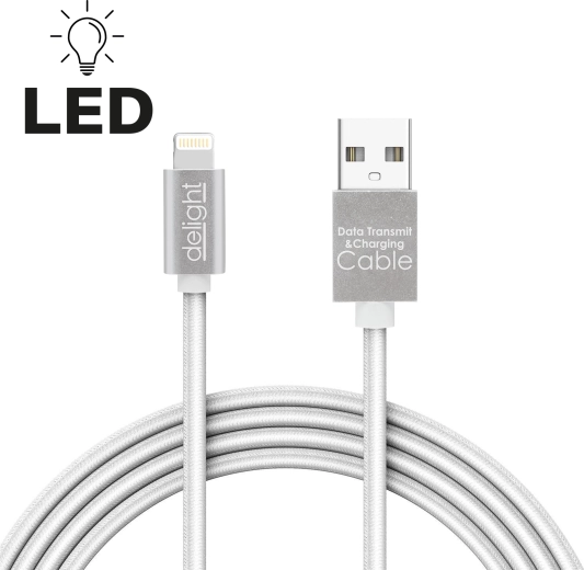 Kabel do transmisji danych Lightning do iPhone'a ze złączem LED