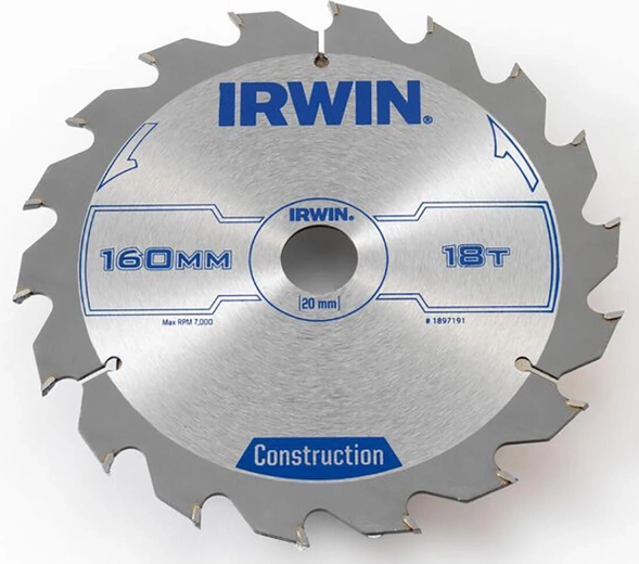 Tarcza pilarska 160 mm, 18 zębów, cienkie cięcie IRWIN