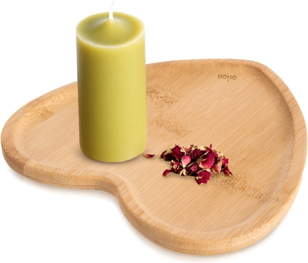 Bambusowy talerzyk w kształcie serca 15 × 15 cm