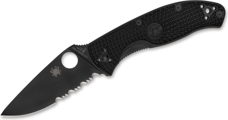 Spyderco Tenacious Lightweight Black nóż składany 8,6 cm, cały czarny, FRN