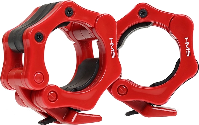 Zaciski na olimpijską sztangę 50 mm HMS czerwone