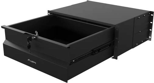 Lanberg zamykana wysuwana szuflada do szafy rack 19" 4U, głębokość 360 mm, czarna