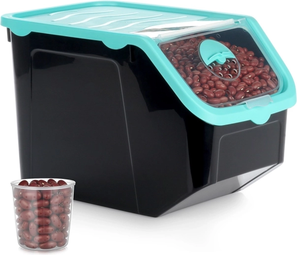 Czarny pojemnik na owoce i warzywa z pokrywą 12 l