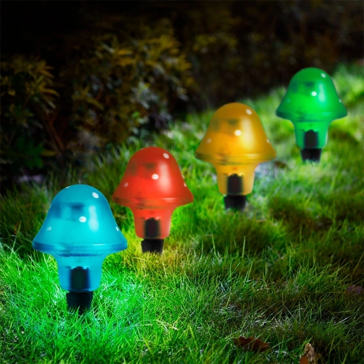 Solarna lampa ogrodowa LED w kształcie grzybka - 1 sztuka